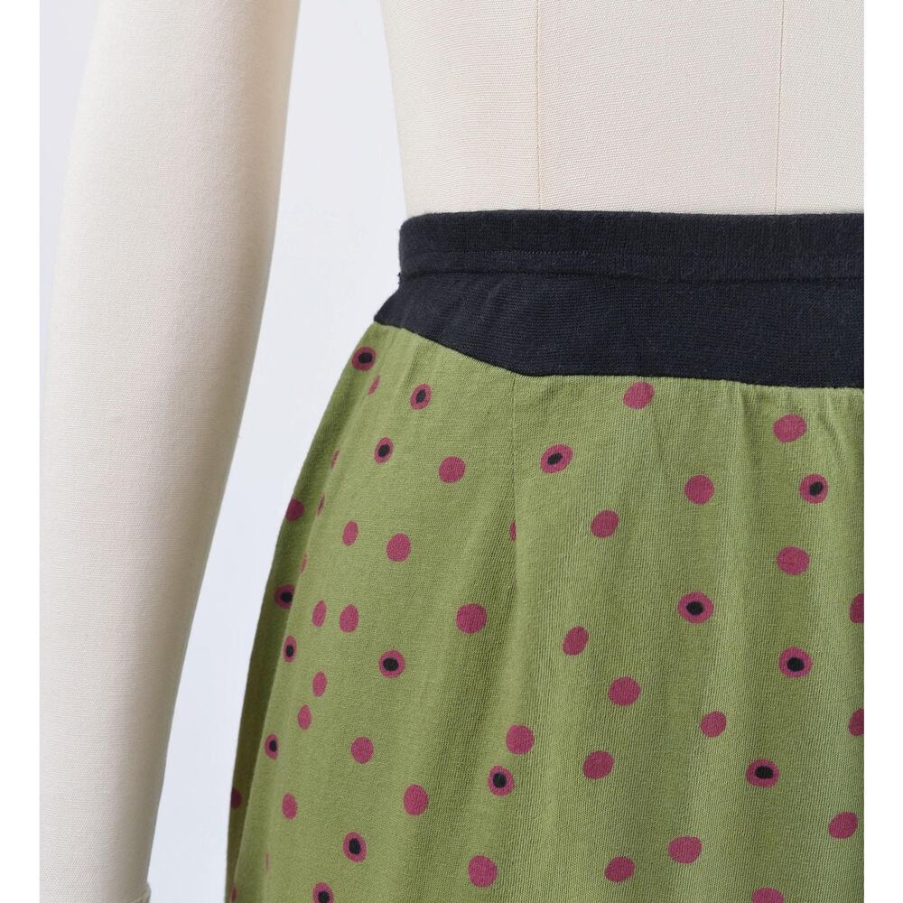 Vintage 90s Polka Mini Dot Skirt and Blouse Set Cotton Sailor Collar Top XS S - Picture 4 of 9